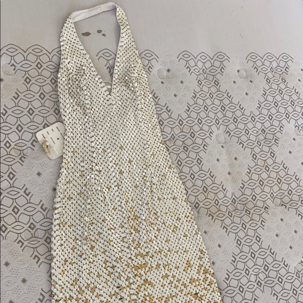 Sequin white and gold dress